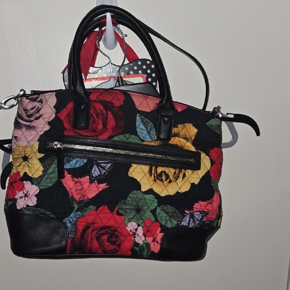 Vera Bradley Handbags - Floral Black Handbag,  Vera Bradley